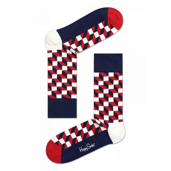 filled optic socks rojo/azul