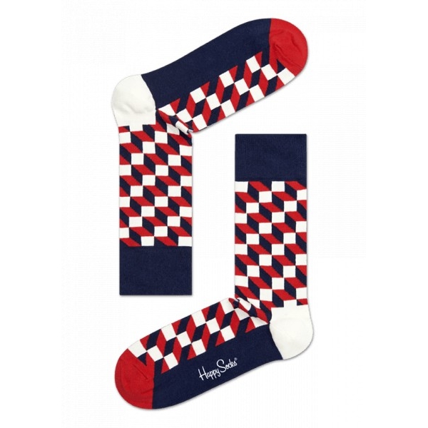 filled optic socks rojo/azul