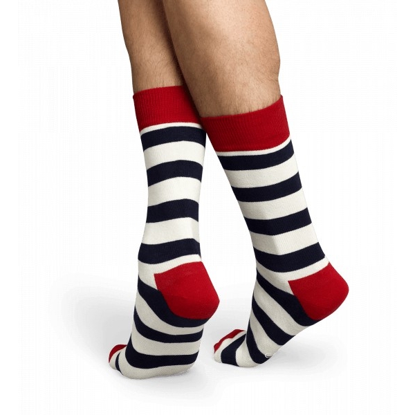 stripe socks azul/blanco