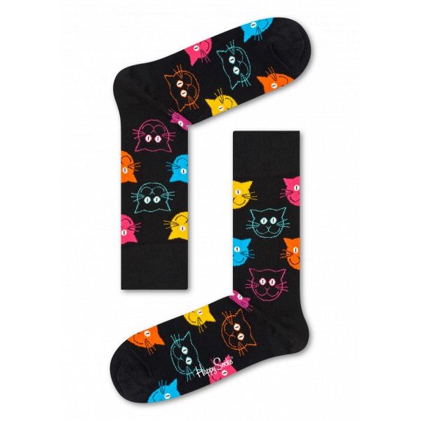 cat socks negro