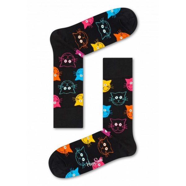 cat socks negro