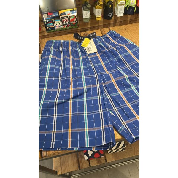 pijama corto cuadros azules