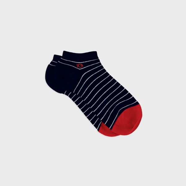 navy and white low socks