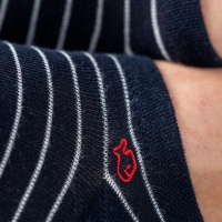 navy and white low socks