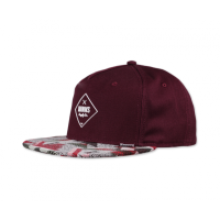 5-panel snapback rubber aztec wine