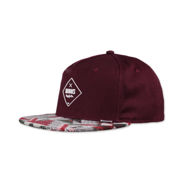 5-panel snapback rubber aztec wine