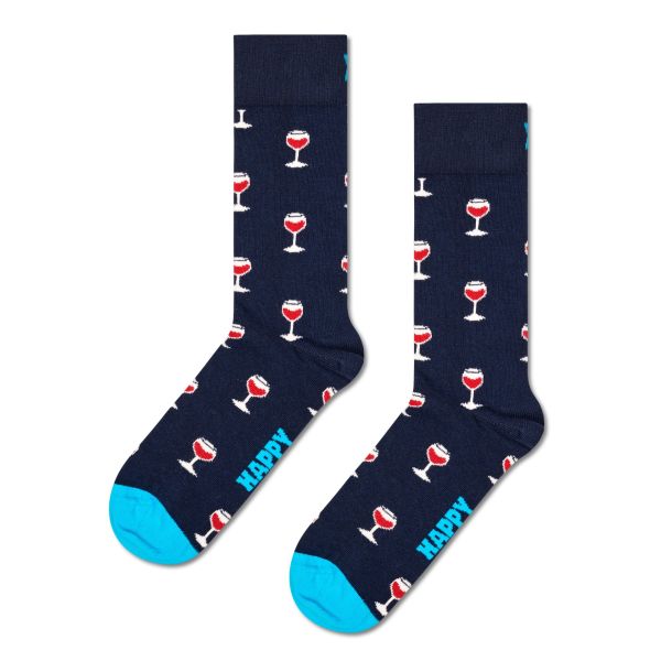 glass of wine socks azul marino