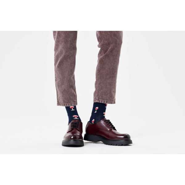 glass of wine socks azul marino