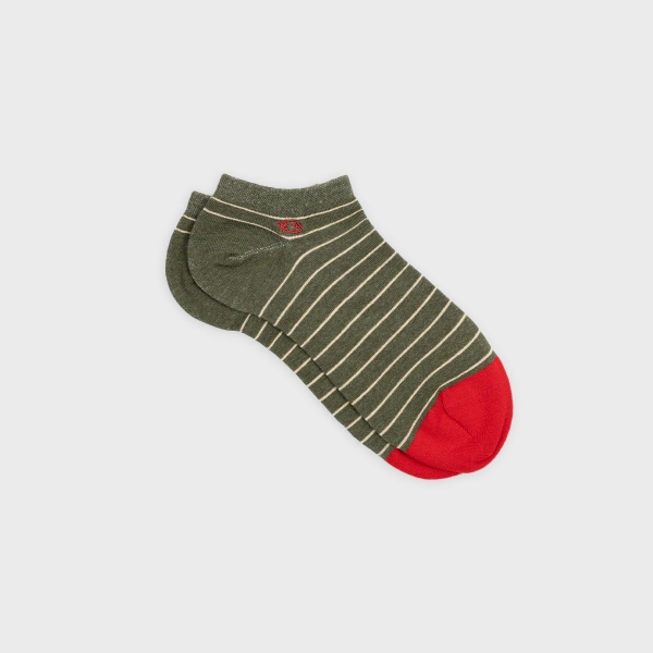 khaki and beige stripe low socks