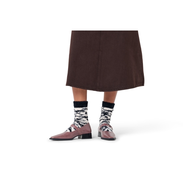 fluffy zebra socks