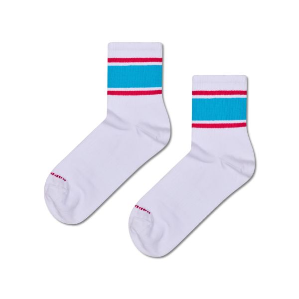 simple stripe 1/2 crew sneaker socks