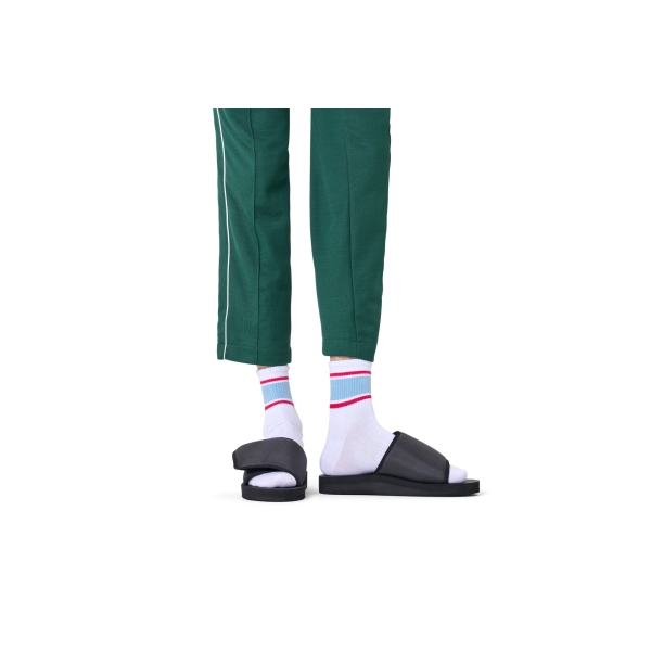 simple stripe 1/2 crew sneaker socks