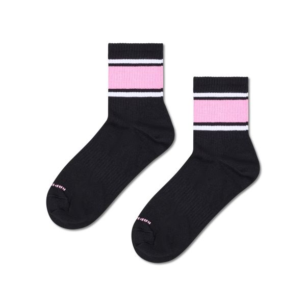 simple stripe 1/2 crew sneaker socks