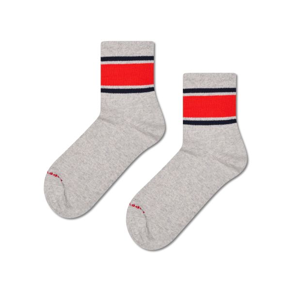 simple stripe 1/2 crew sneaker socks