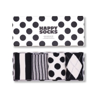 4-pack black and white socks gift box