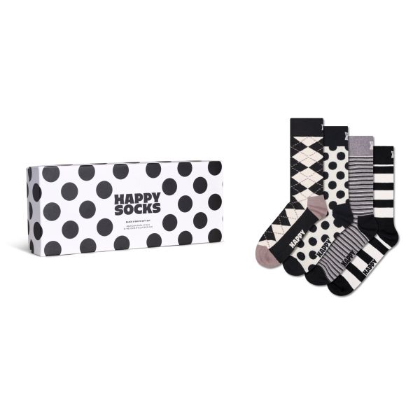 4-pack black and white socks gift box