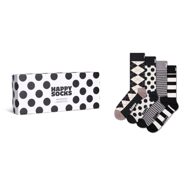 4-pack black and white socks gift box