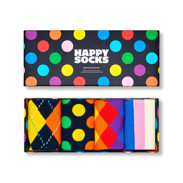 4-pack multi socks gift box