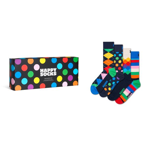 4-pack multi socks gift box