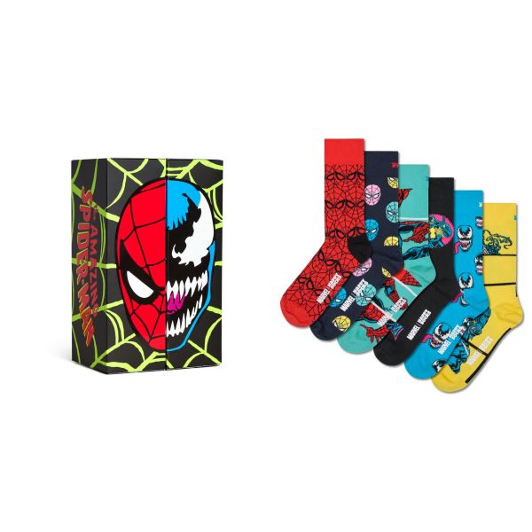 6-pack marvel spider-man socks gift box
