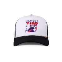 trucker cap food vino black/white