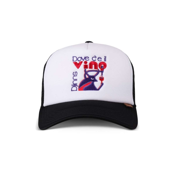 trucker cap food vino black/white