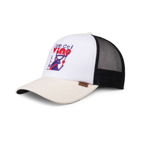 trucker cap food vino pino/white