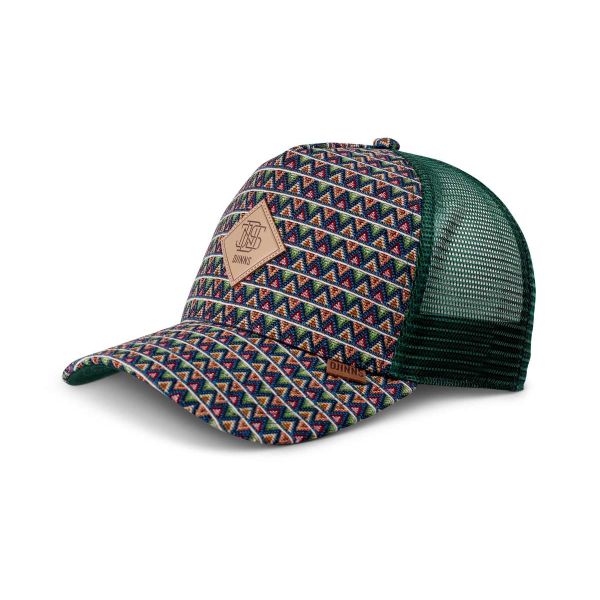 trucker cap colour triangle green