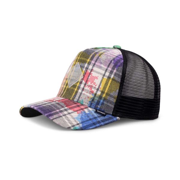 trucker cap dirty check multi