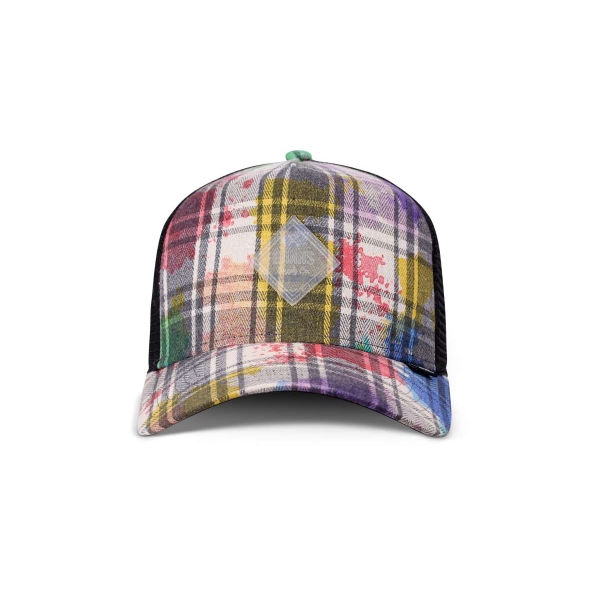 trucker cap dirty check multi