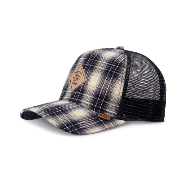 trucker cap denim wishy check/indigo