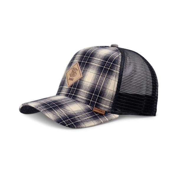 trucker cap denim wishy check/indigo