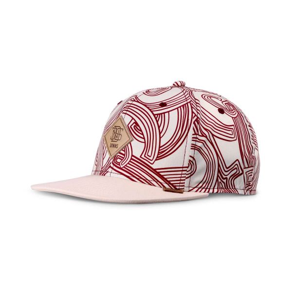 6-panel snapback ma pattern beige