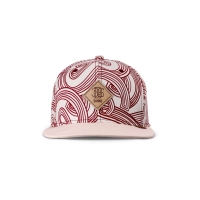 6-panel snapback ma pattern beige