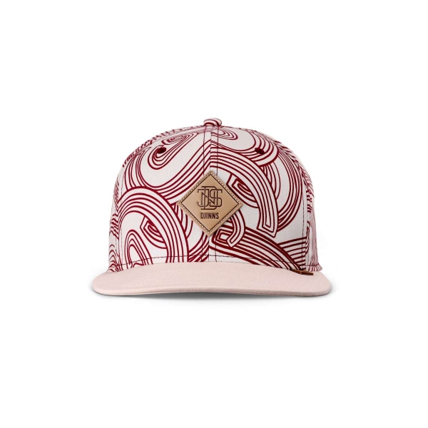 6-panel snapback ma pattern beige