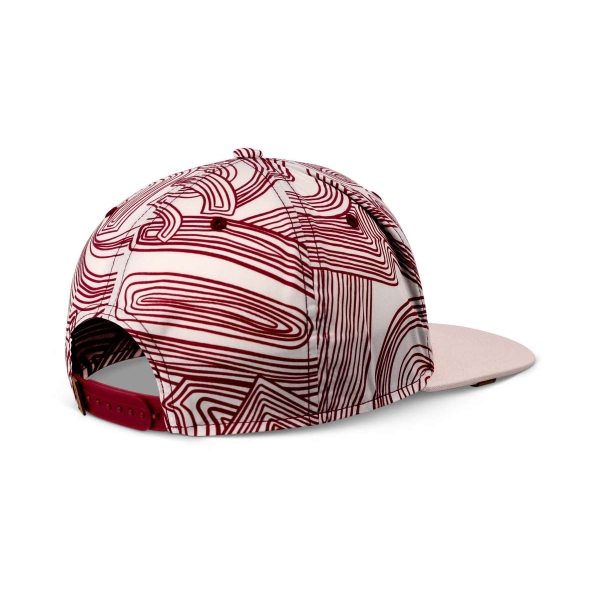6-panel snapback ma pattern beige