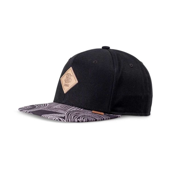 6-panel snapback ma pattern rev black