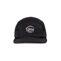 5-panel soft flat cap summer knit black