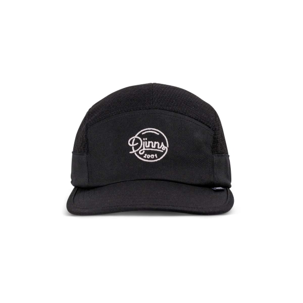 5-panel soft flat cap summer knit black