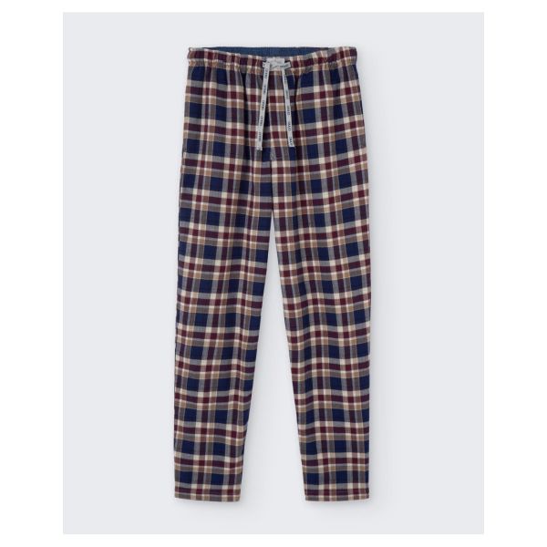 pijama llarg franela marro/blau