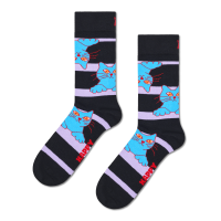 cat on a stripe socks