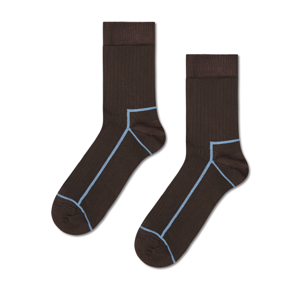 contrast stripe short crew socks