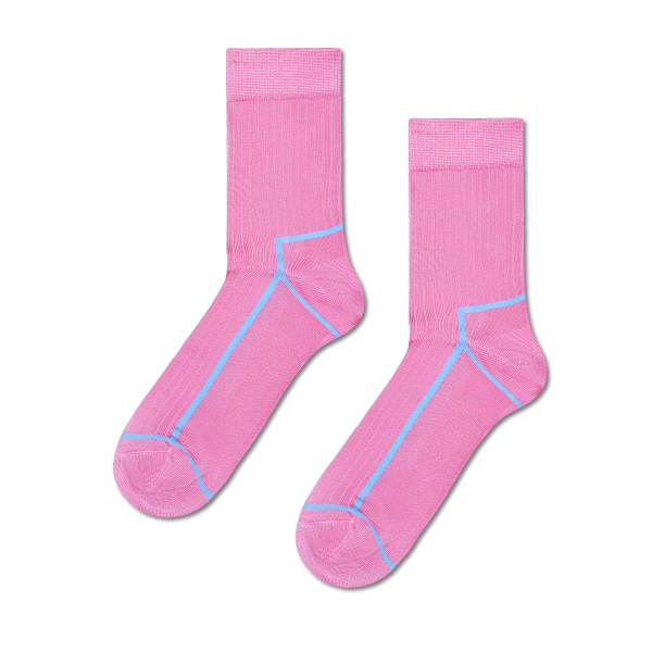 contrast stripe short crew socks