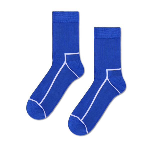 contrast stripe short crew socks