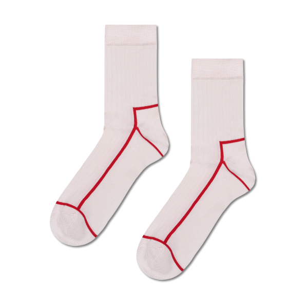 contrast stripe short crew socks