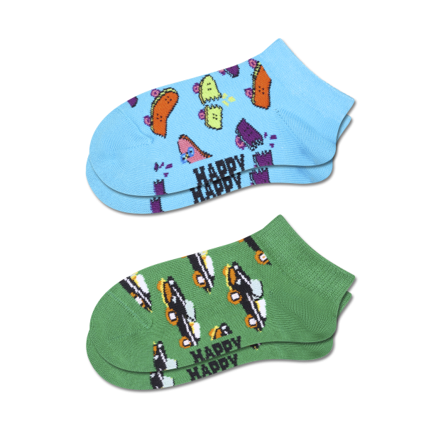 2-pack kids skateboard low socks