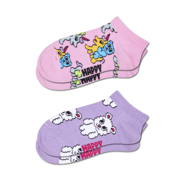 2-pack kids unicorn low socks