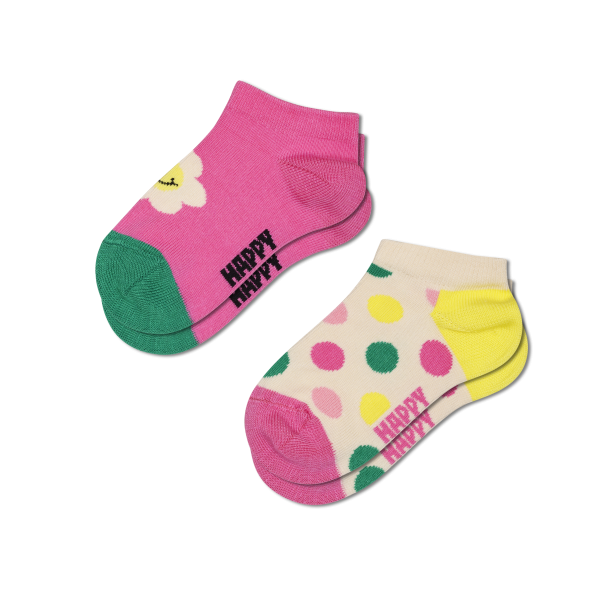 2-pack kids smiling daisy low socks