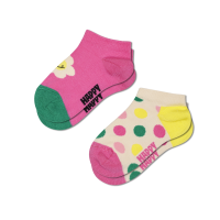 2-pack kids smiling daisy low socks