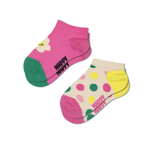 2-pack kids smiling daisy low socks